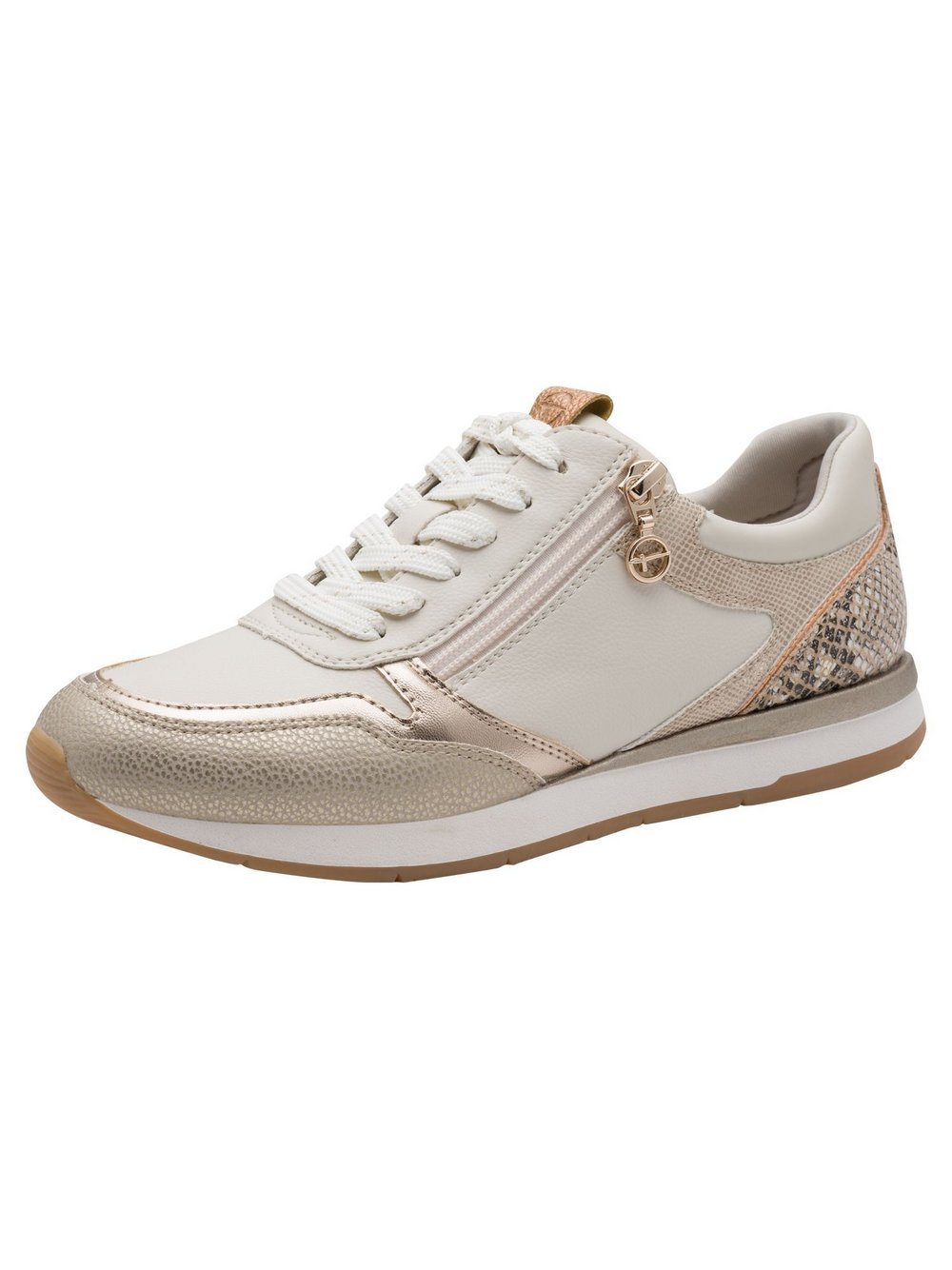 Tamaris Sneaker Damen Textil beige strukturiert, 38