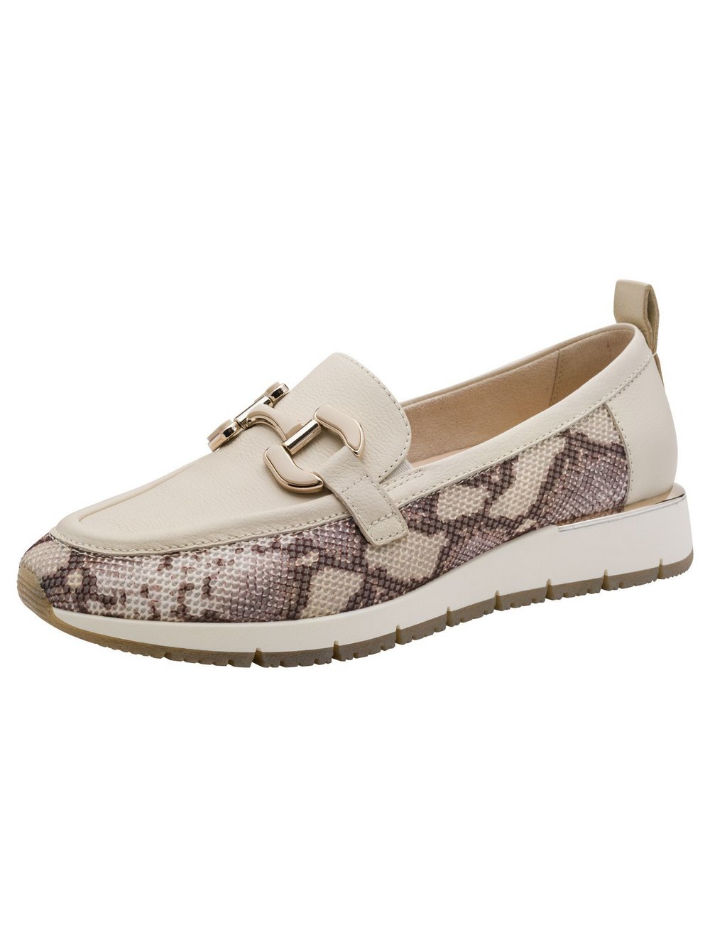 Tamaris Slipper Damen Leder beige strukturiert, 38