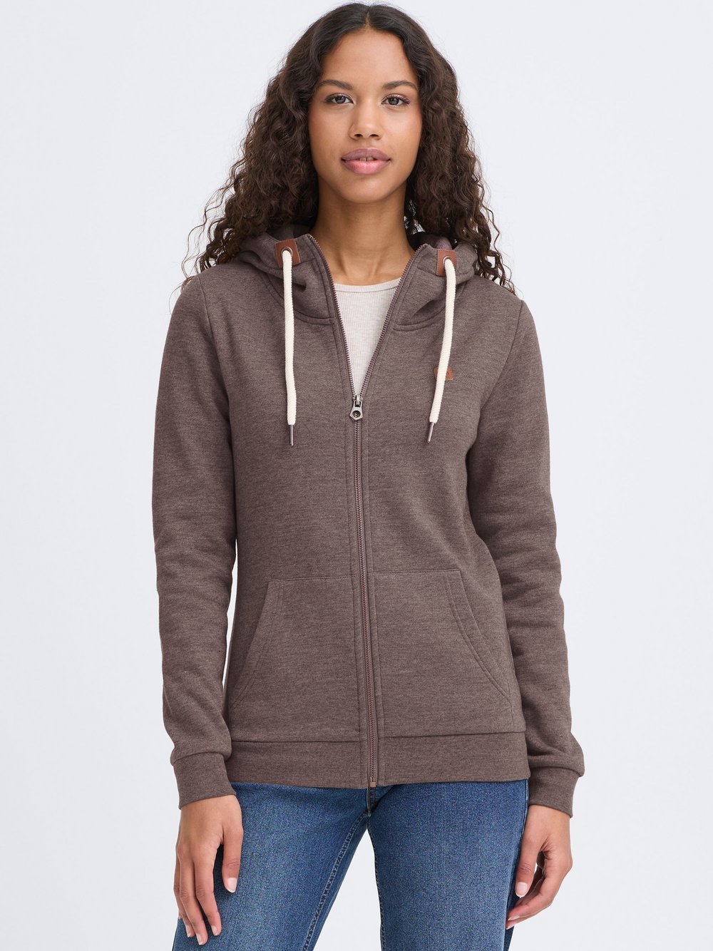 OXMO Kapuzenjacke Damen braun meliert, XS