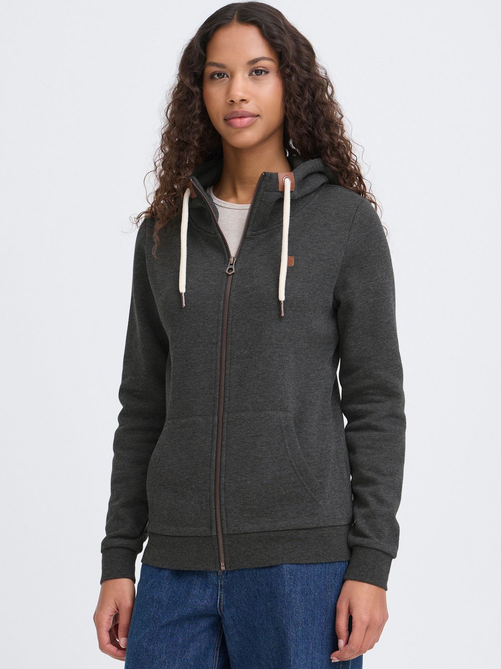 OXMO Kapuzenjacke Damen grau meliert, L