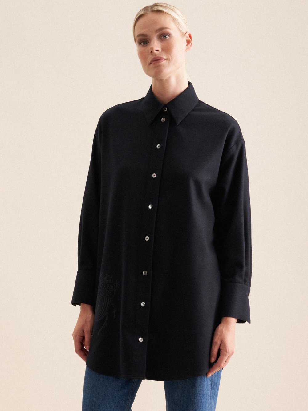 Thumbnail - Seidensticker Longbluse Damen Polyamid blau, 46