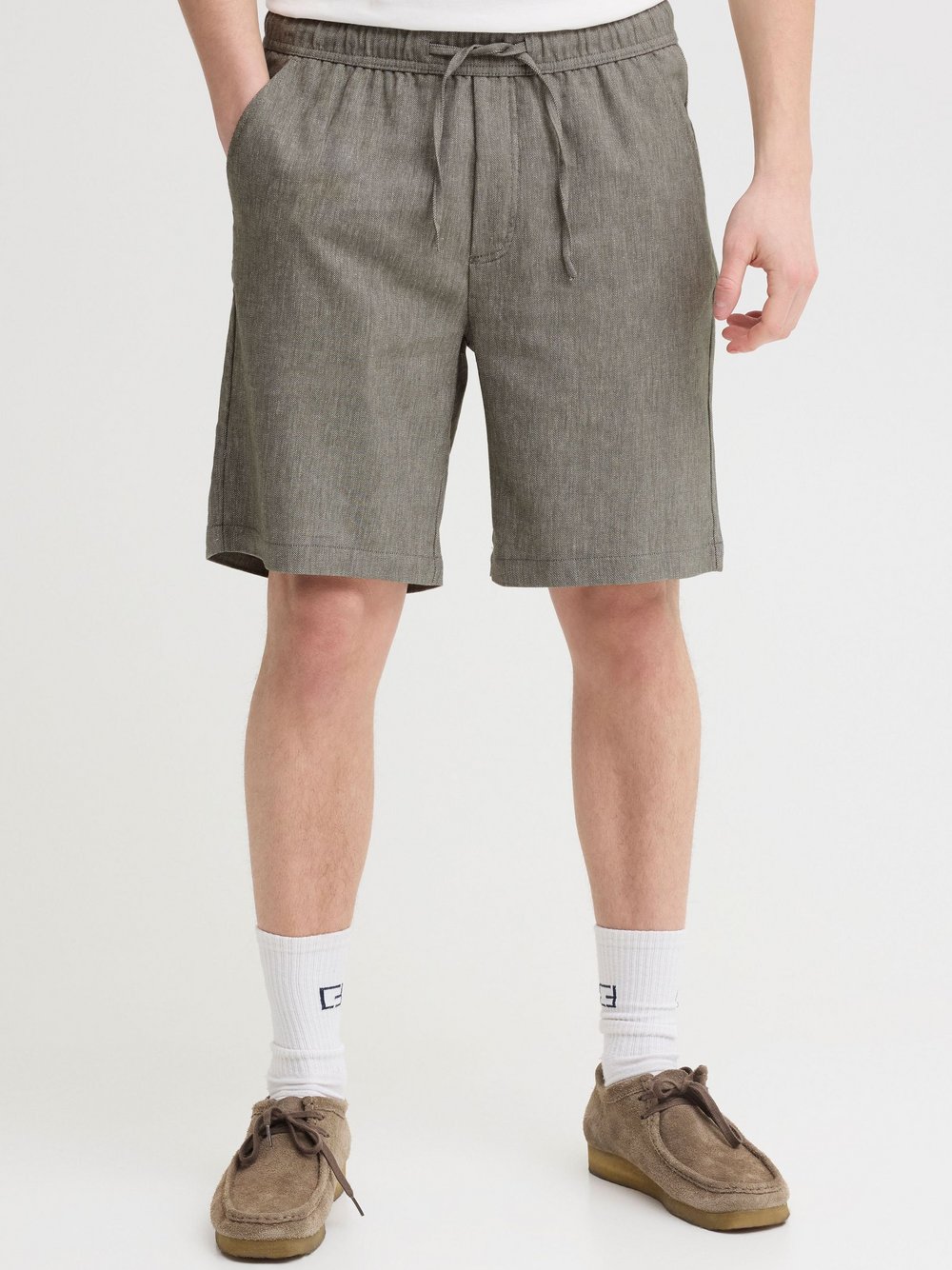 CASUAL FRIDAY Leinenhose Herren grün gemustert, L