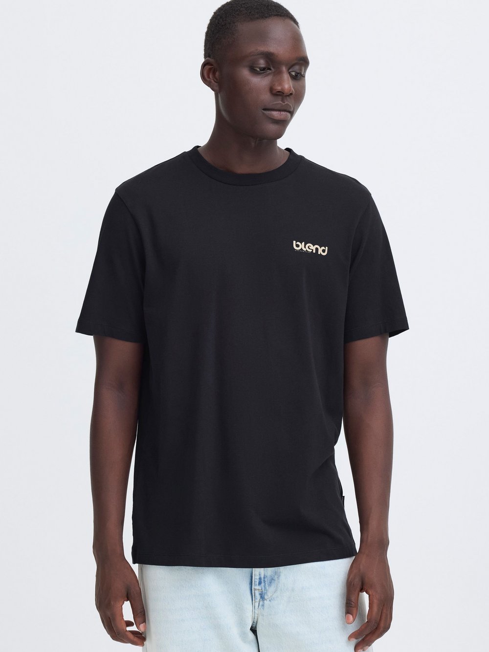 BLEND T-Shirt Herren Baumwolle schwarz bedruckt, S
