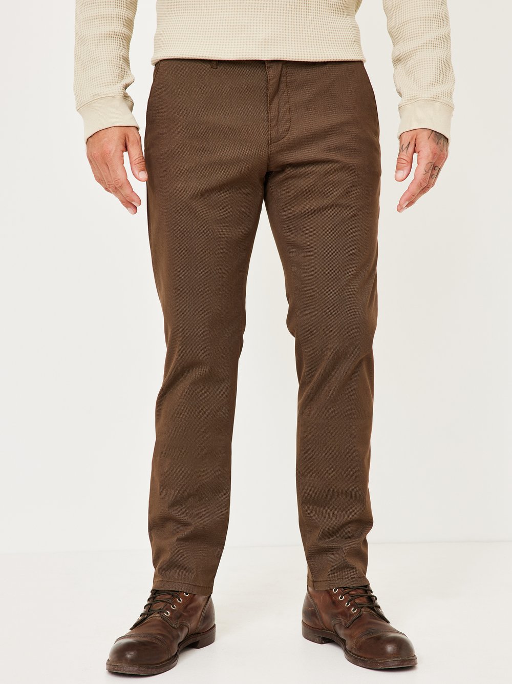 Redpoint Chino Herren Baumwolle braun bedruckt, 46-32