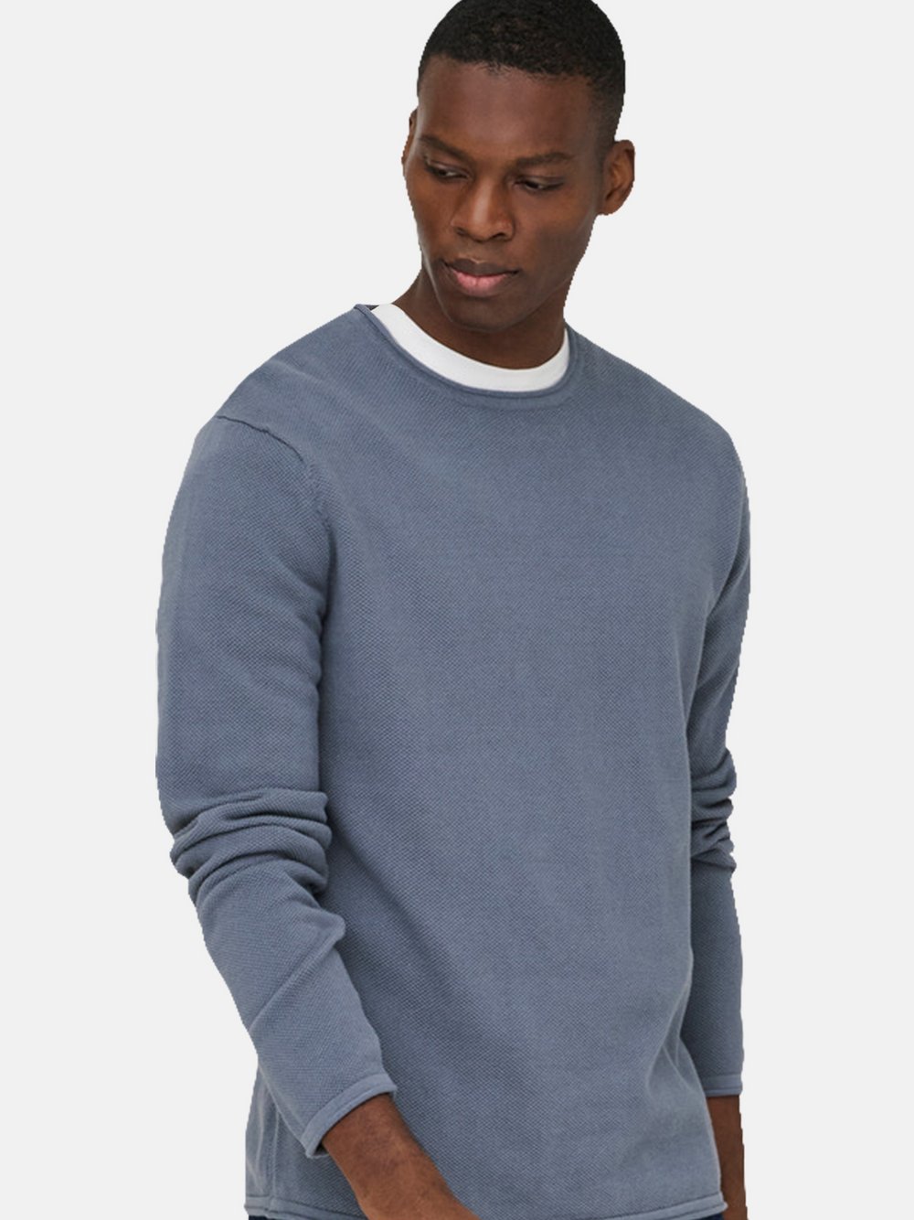 Only&Sons Pullover Herren Baumwolle blau, L