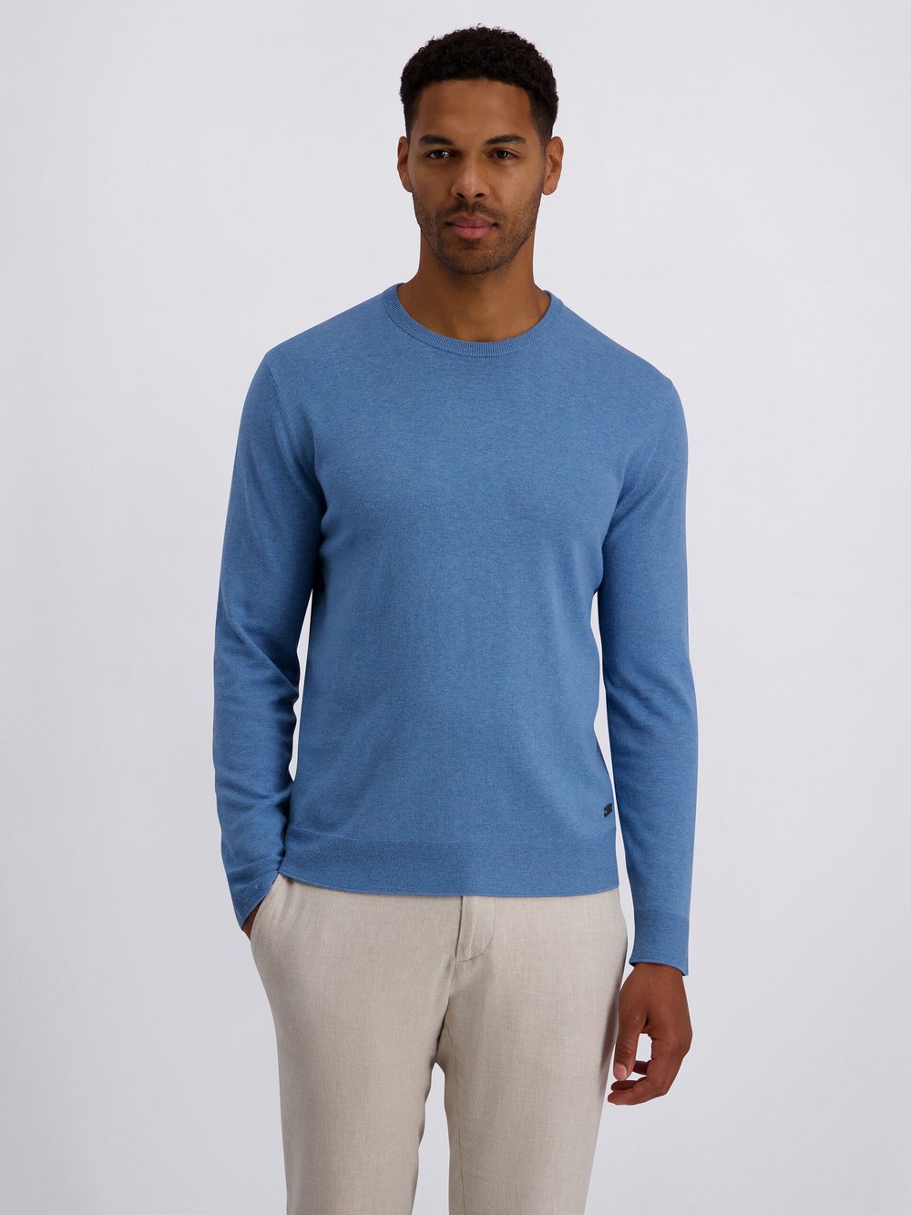 Pierre Cardin Strickpullover Herren Baumwolle blau, L