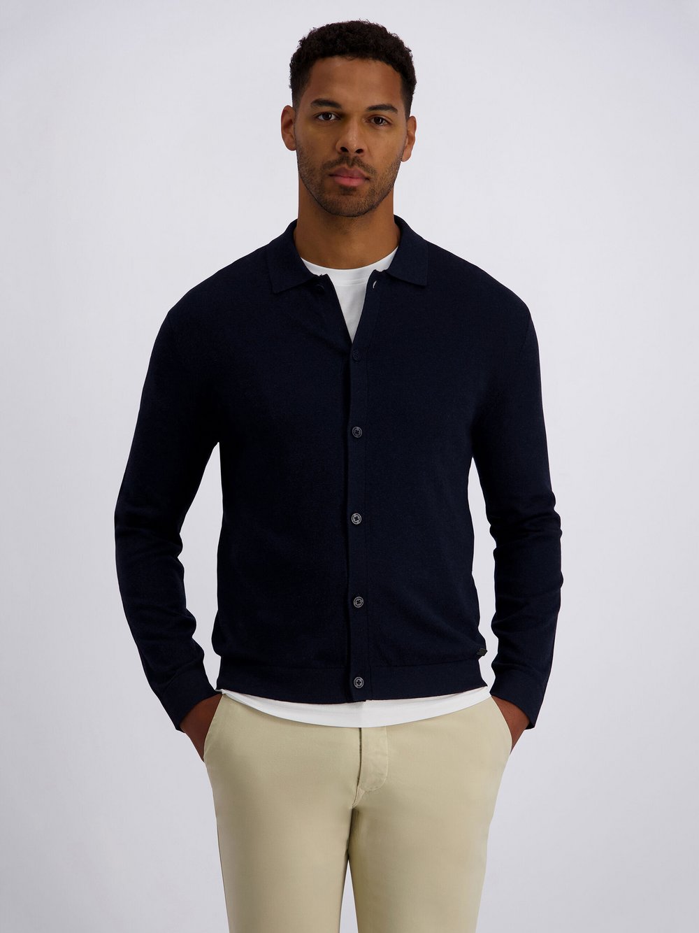 Pierre Cardin Strickjacke Herren Baumwolle blau, L