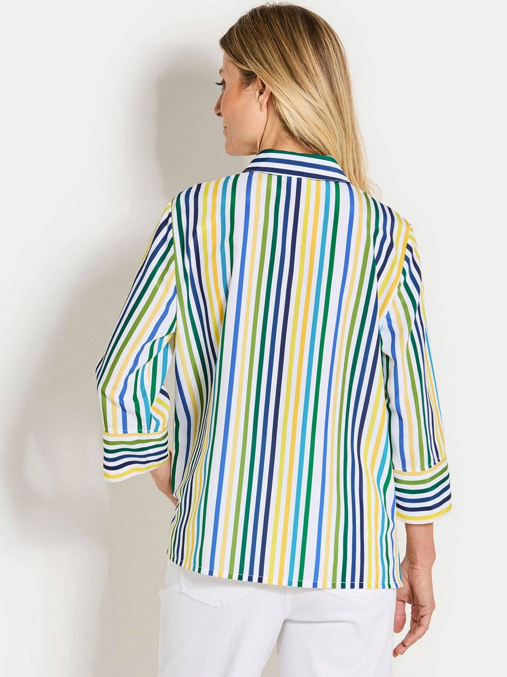 Goldner Hemdblusen Damen grün gemustert, 19