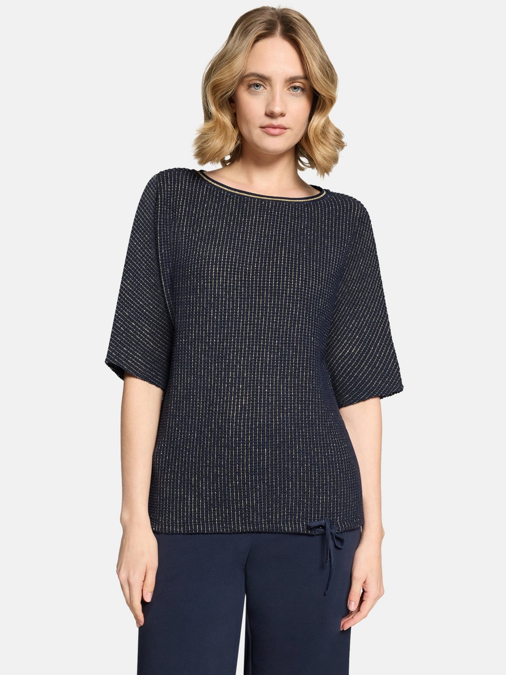 Betty Barclay Strukturshirt Damen Baumwolle blau strukturiert, 44