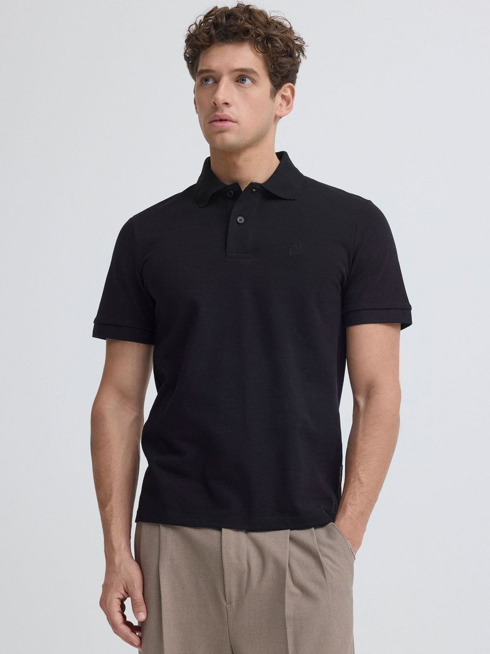 CASUAL FRIDAY Poloshirt Herren Baumwolle schwarz, M