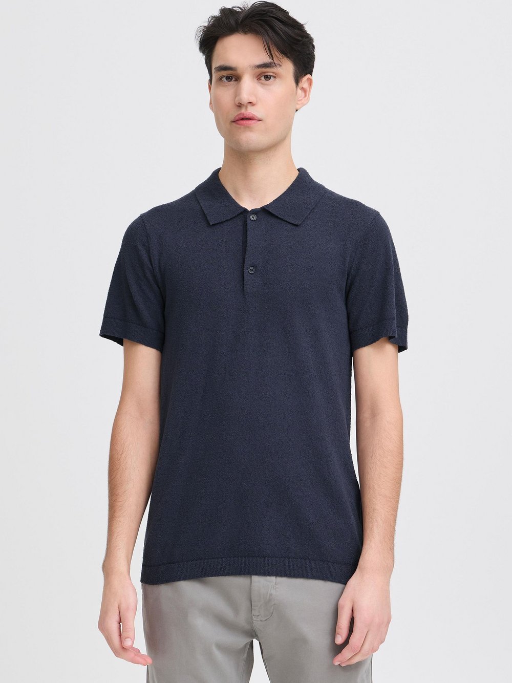 CASUAL FRIDAY Poloshirt Herren Baumwolle blau strukturiert, S