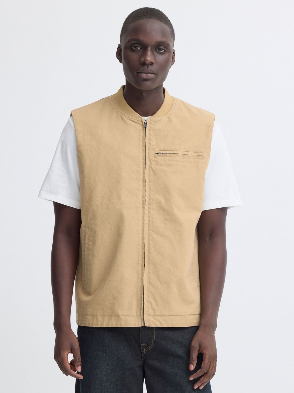 BLEND Funktionsweste Herren Baumwolle braun, M