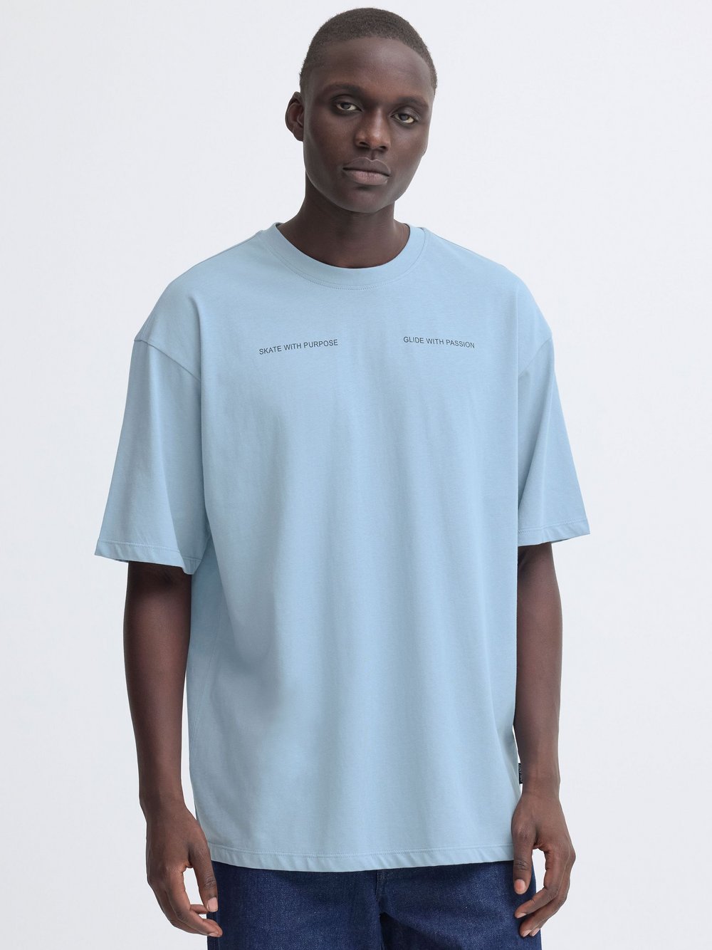 BLEND T-Shirt Herren Baumwolle blau bedruckt, M