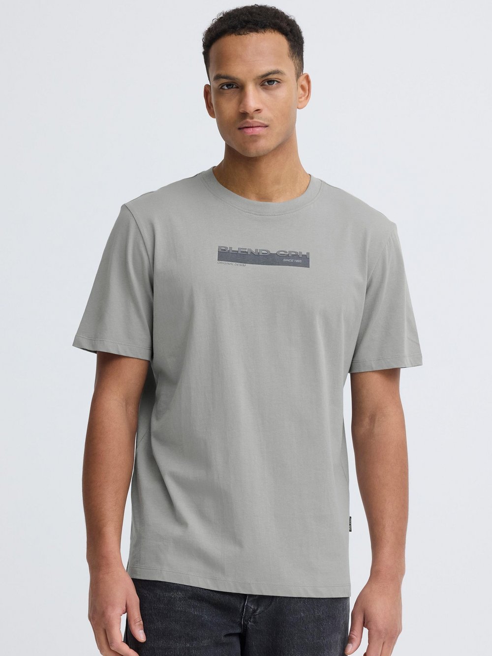 BLEND T-Shirt Herren Baumwolle grau, XL