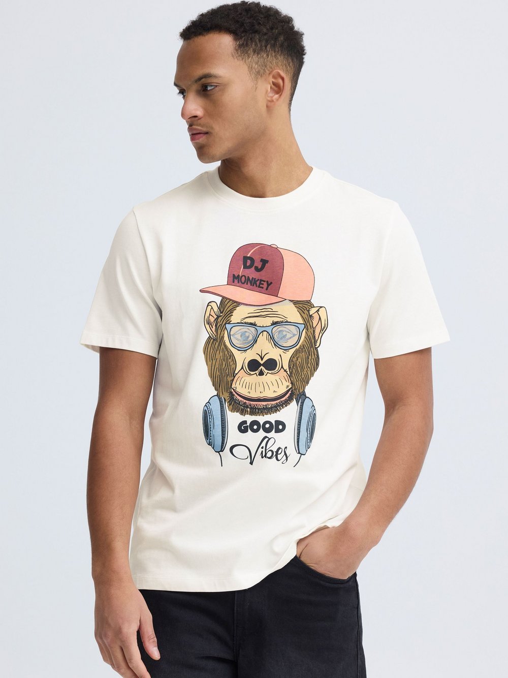 BLEND T-Shirt Herren Baumwolle weiß bedruckt, XL