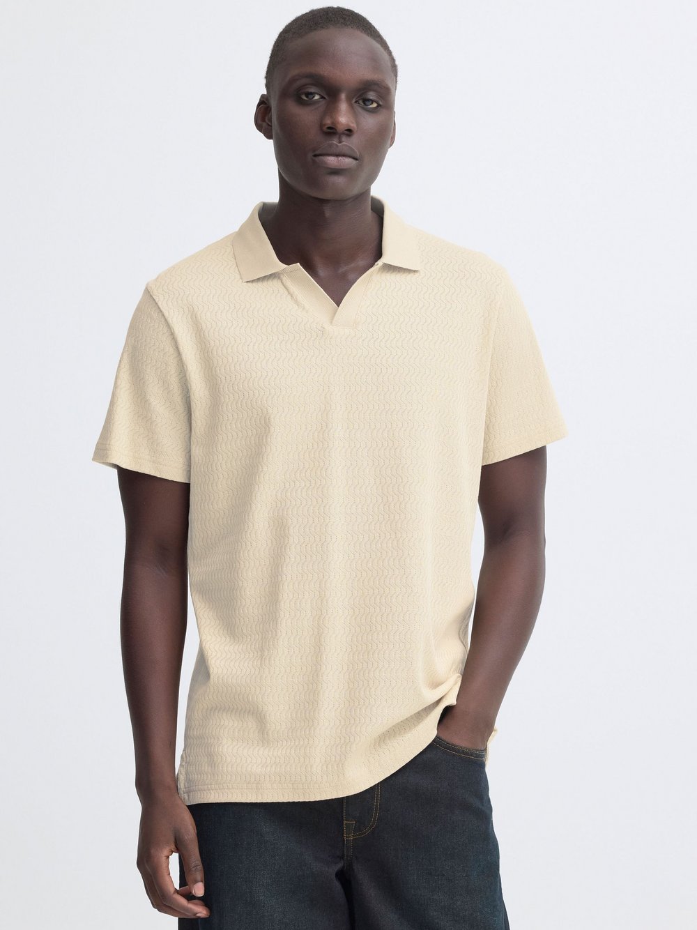 BLEND Poloshirt Herren Baumwolle beige, XXL