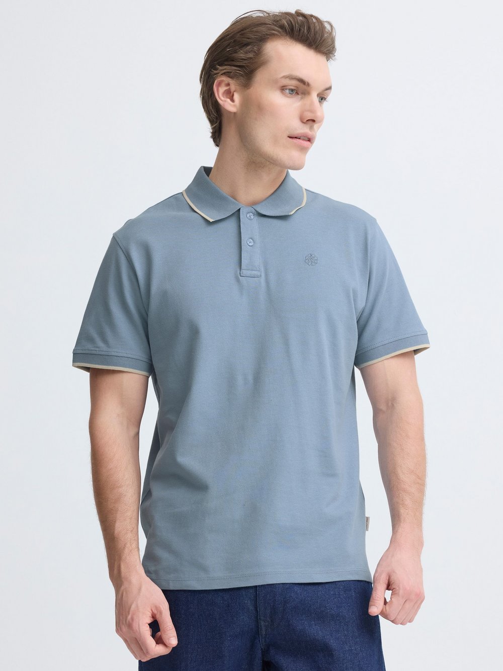Thumbnail - BLEND Poloshirt Herren Baumwolle blau, XXL