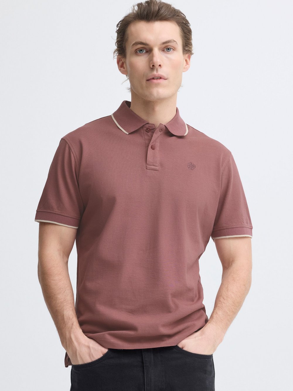 BLEND Poloshirt Herren Baumwolle braun, XXXL