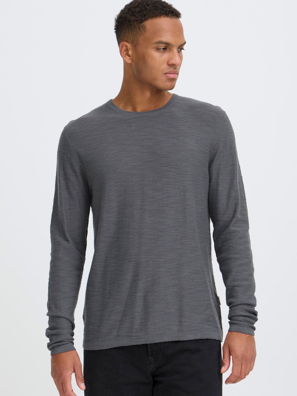 BLEND Strickpullover Herren Baumwolle grau, L