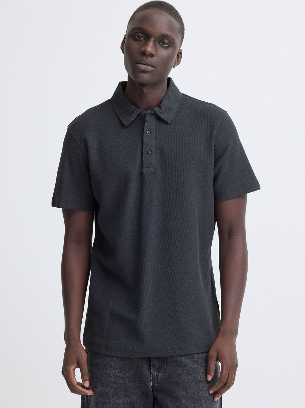 VAN GRAAF Blend Herren Blau Poloshirt Baumwolle Groß