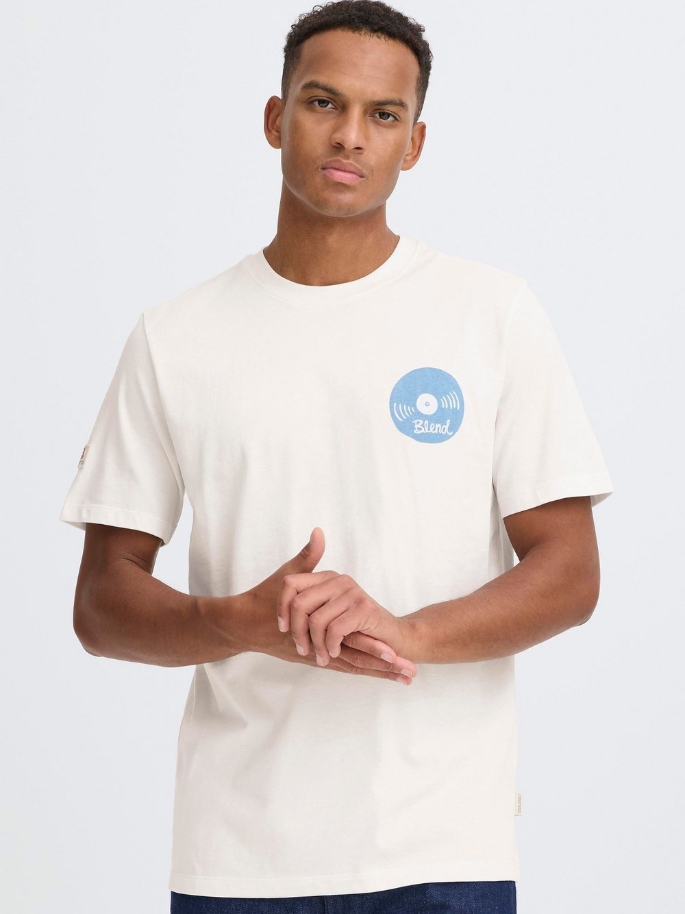 BLEND T-Shirt Herren Baumwolle weiß bedruckt, XL