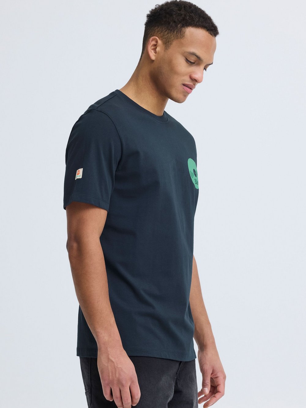 BLEND T-Shirt Herren Baumwolle blau bedruckt, S