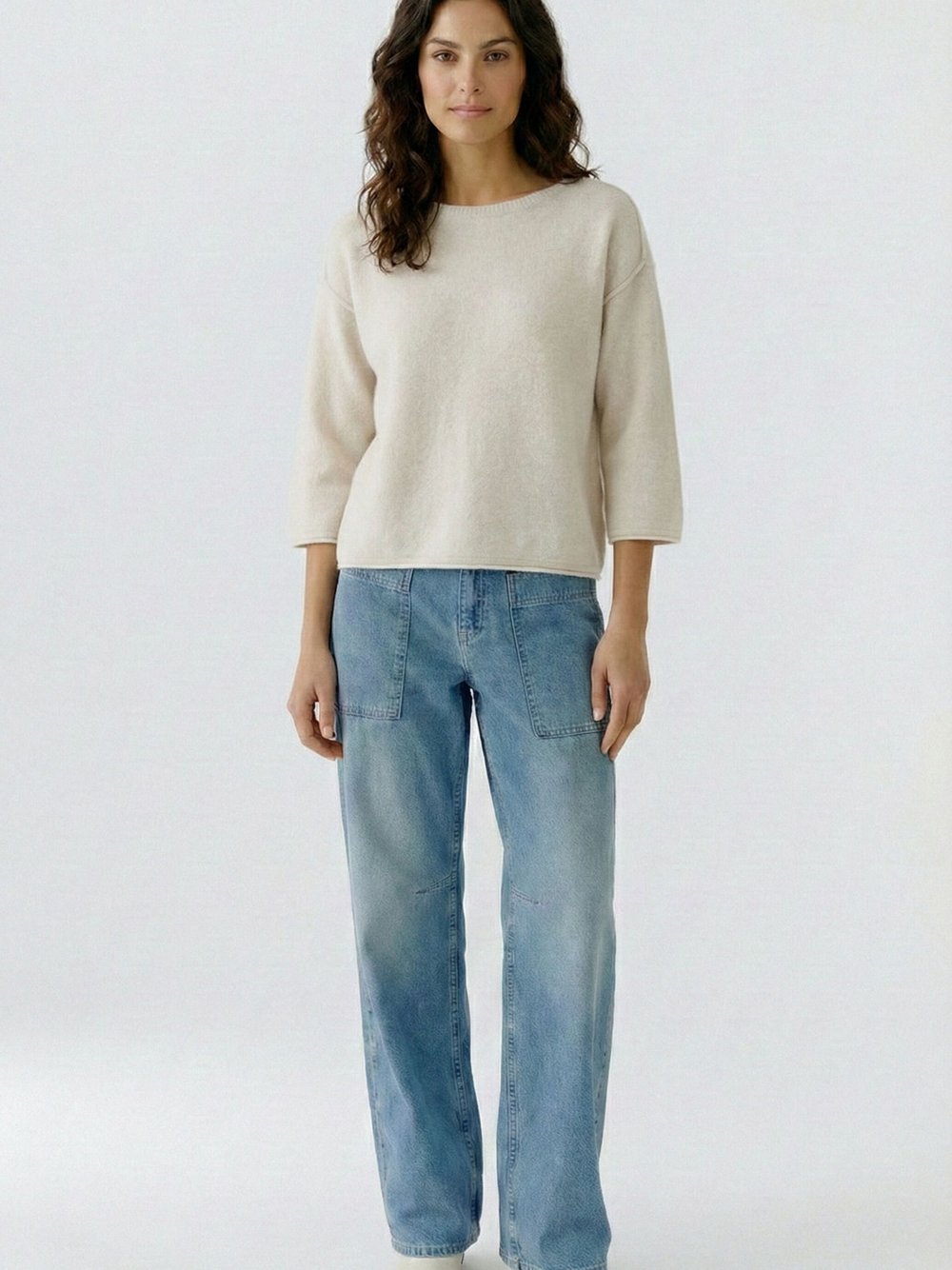 Thumbnail - Oui Pullover Damen Textil weiß, 42