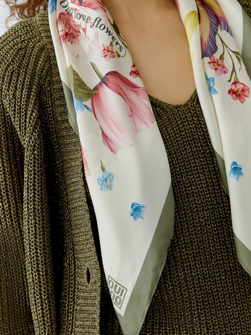 Oui Tuch Damen mehrfarbig bedruckt, ONE SIZE