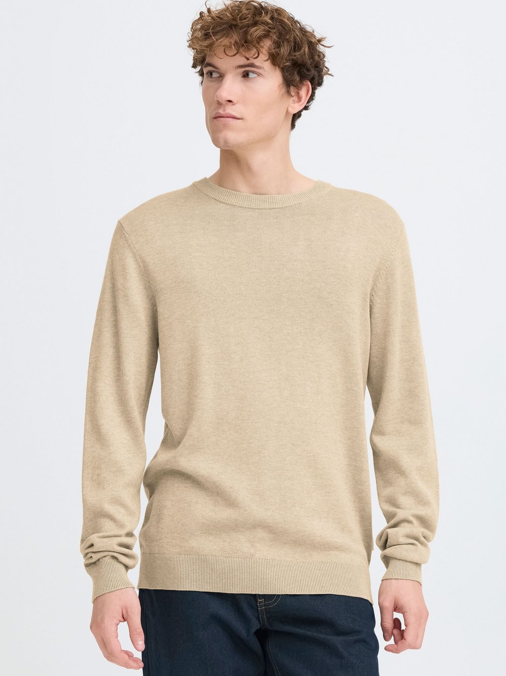 CASUAL FRIDAY Strickpullover Herren Baumwolle grün meliert, S