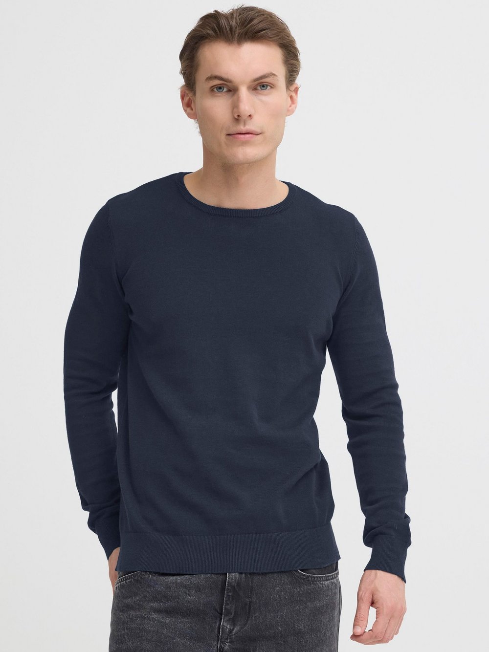 VAN GRAAF Blend Herren Marine Strickpullover Baumwolle Blau, Xxxl