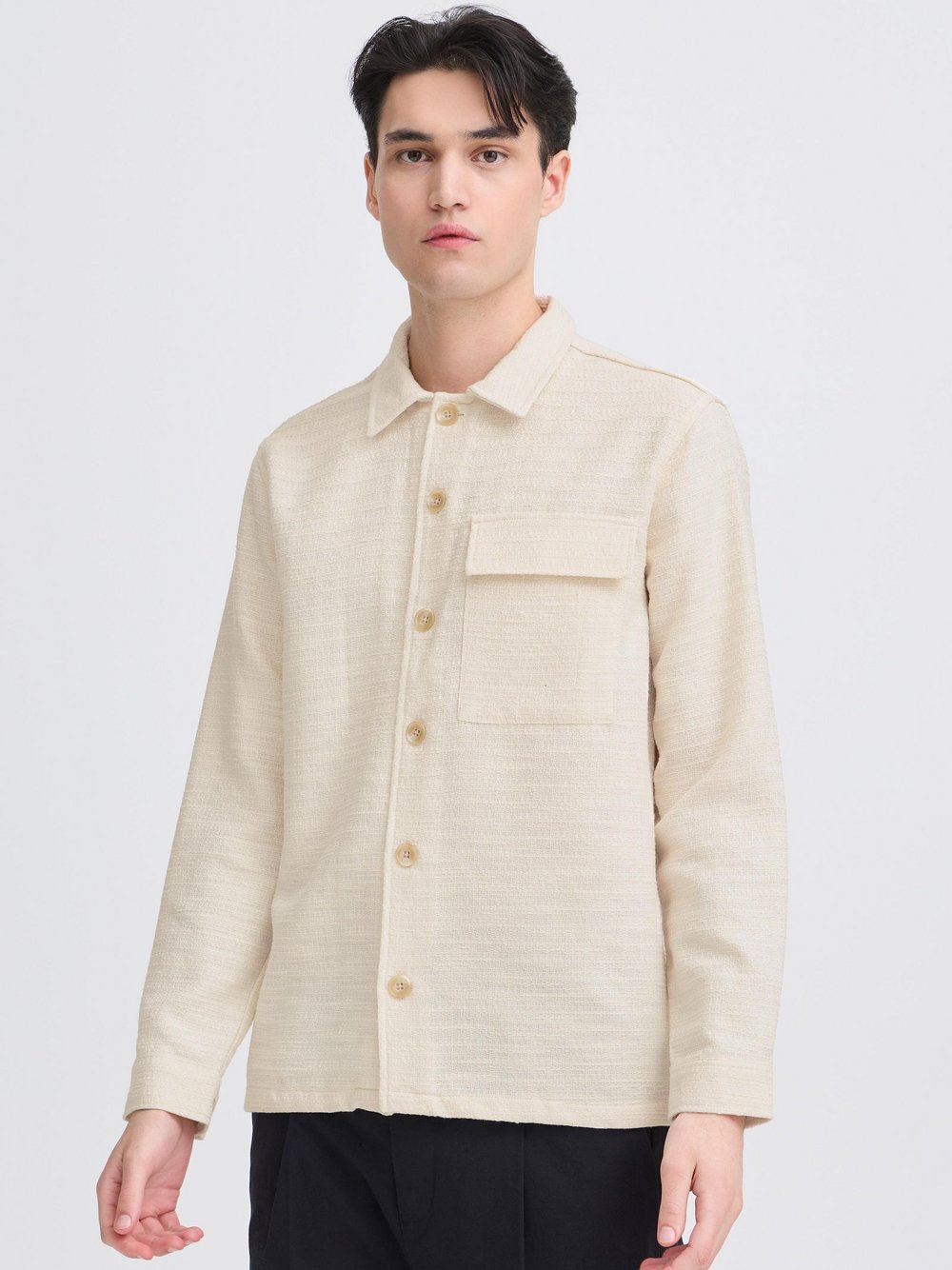 Thumbnail - CASUAL FRIDAY Hemdjacke Herren grau strukturiert, XL