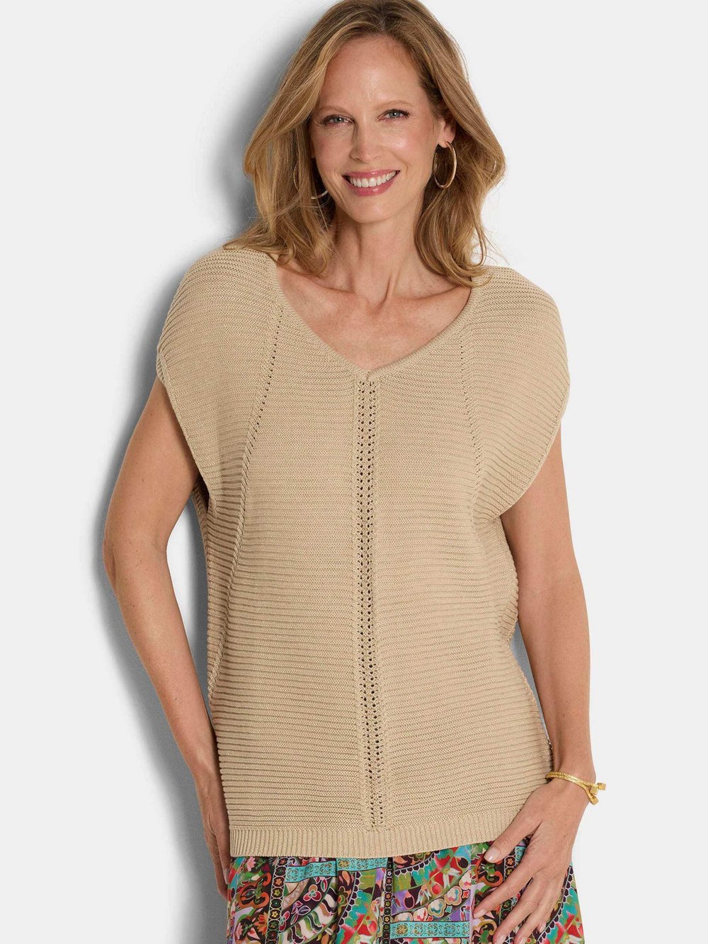 Goldner Pullover Damen Baumwolle braun, 19