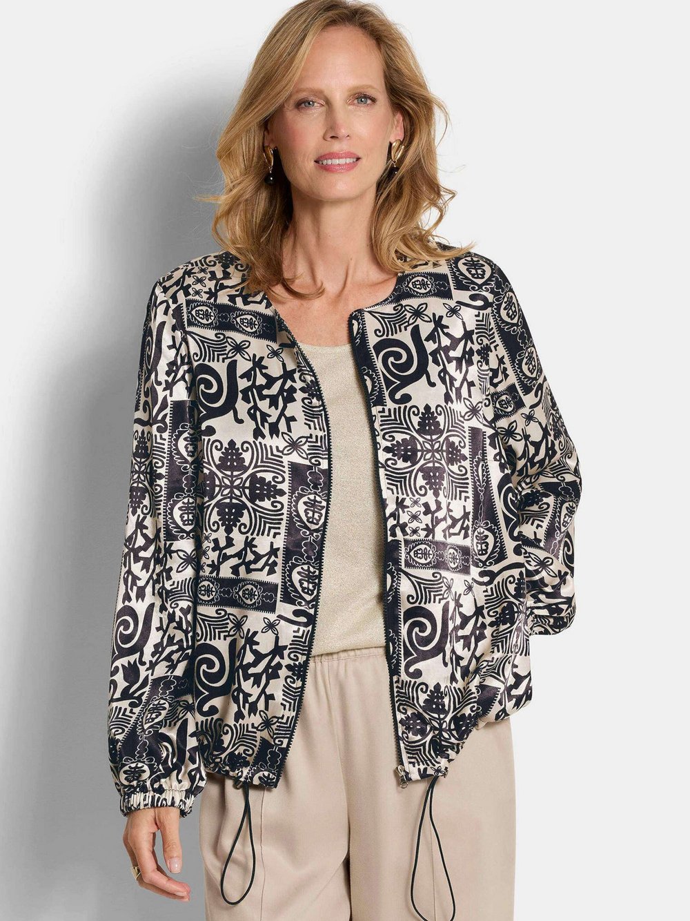 Goldner Jacken Damen Viskose braun gemustert, 21