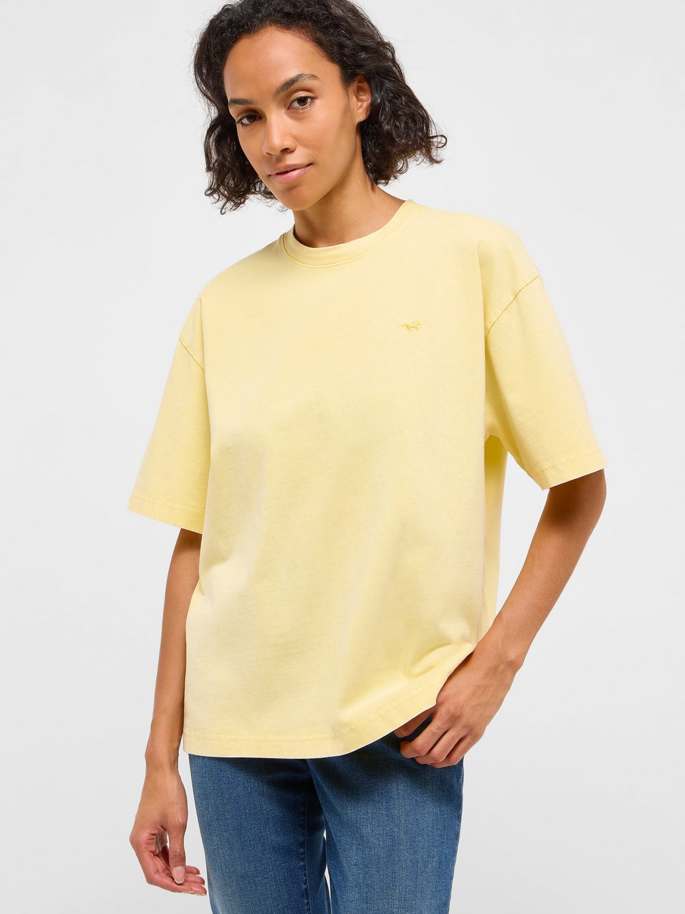 Mustang T-Shirt Damen Baumwolle gelb, S