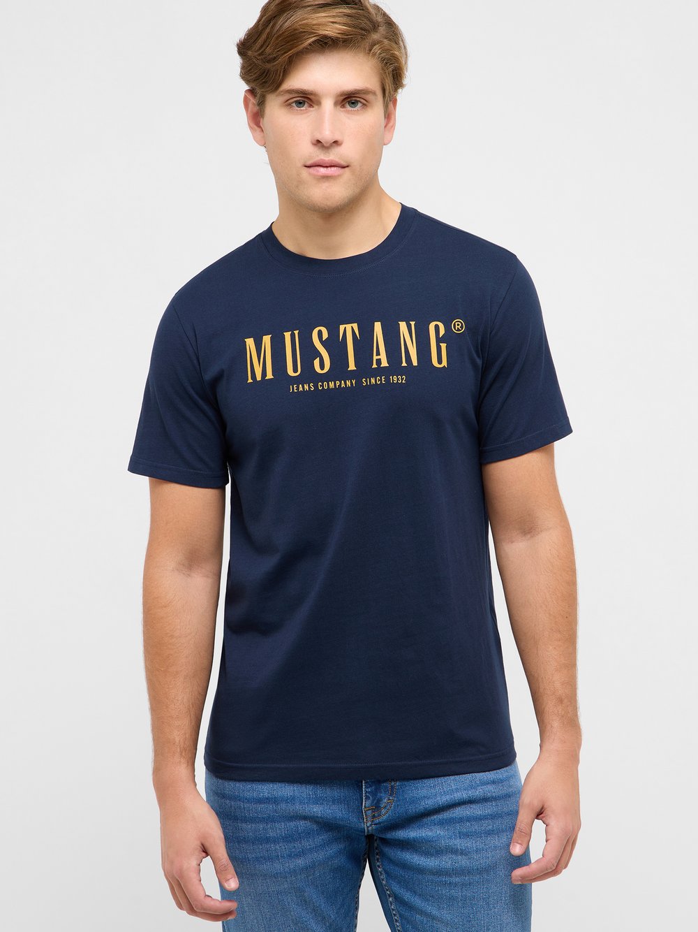 Thumbnail - Mustang T-Shirt Herren Baumwolle blau, XL