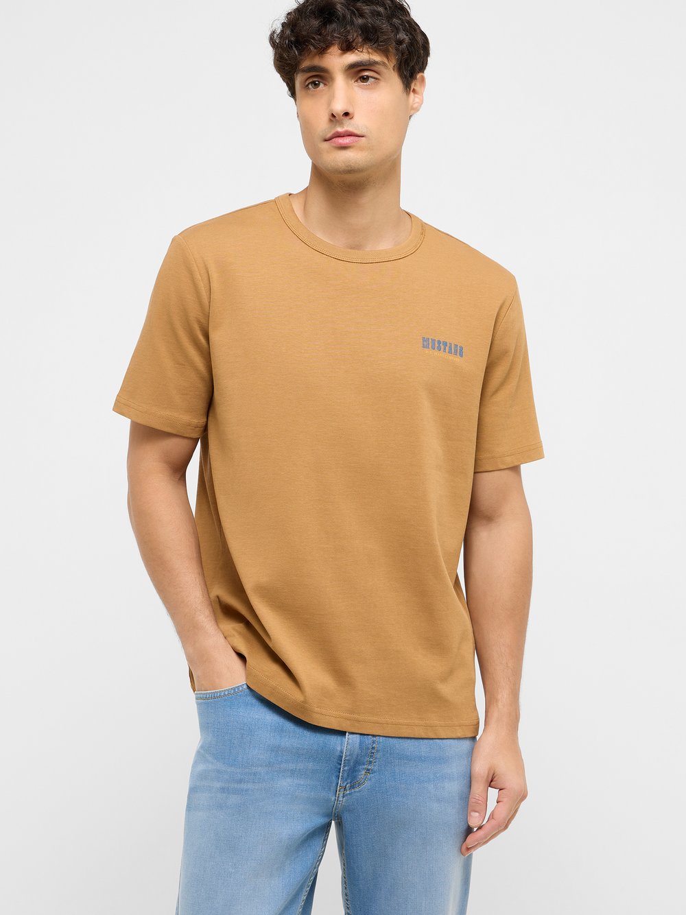 Mustang T-Shirt Herren Baumwolle braun, S