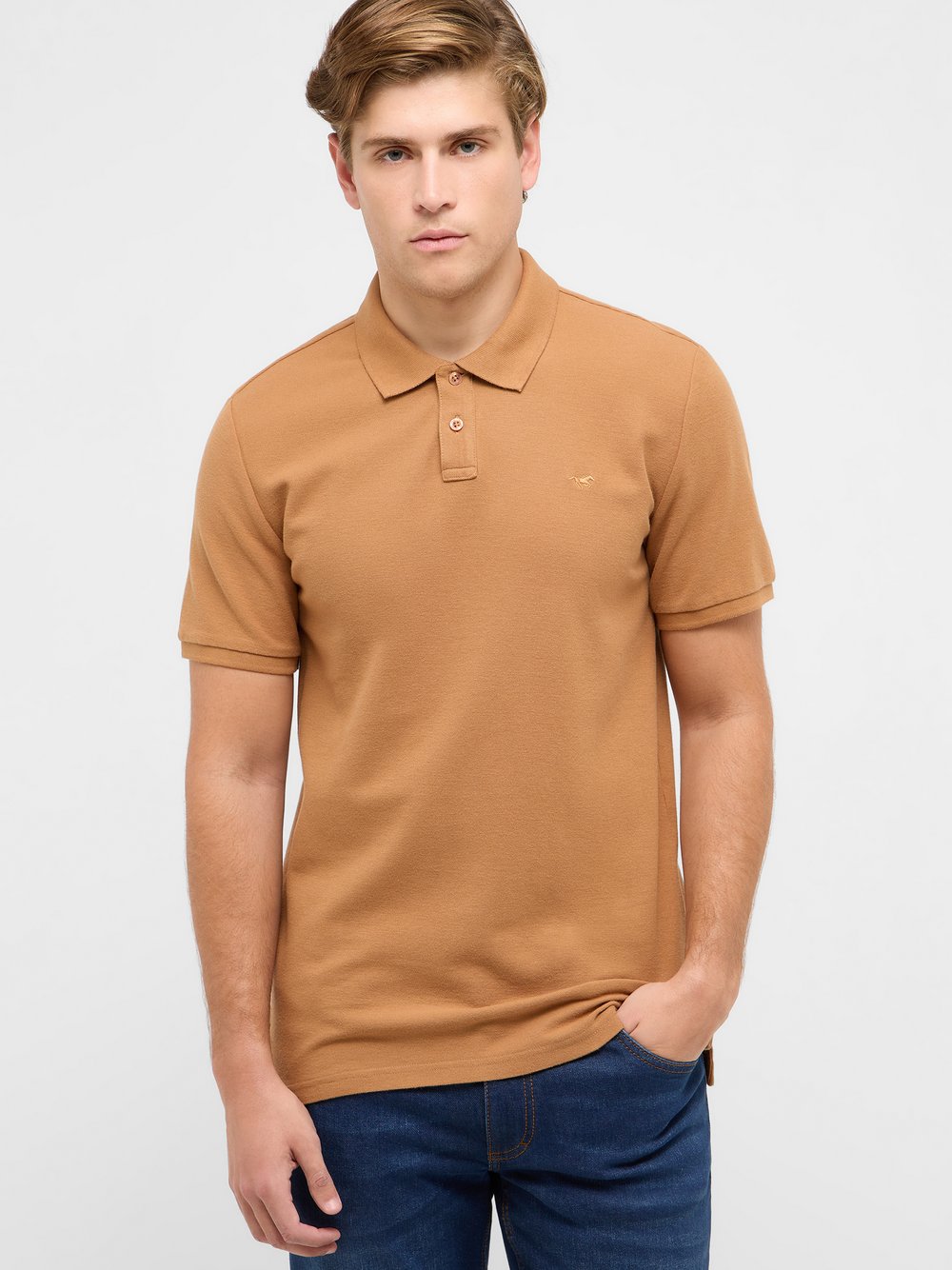 Mustang Polo Herren Baumwolle braun, XXXL