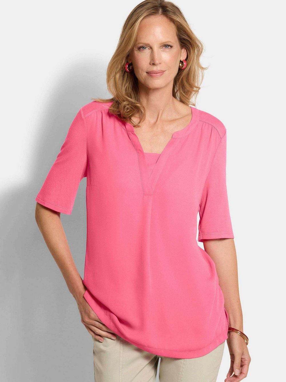 Goldner Blusenshirts Damen pink, 42