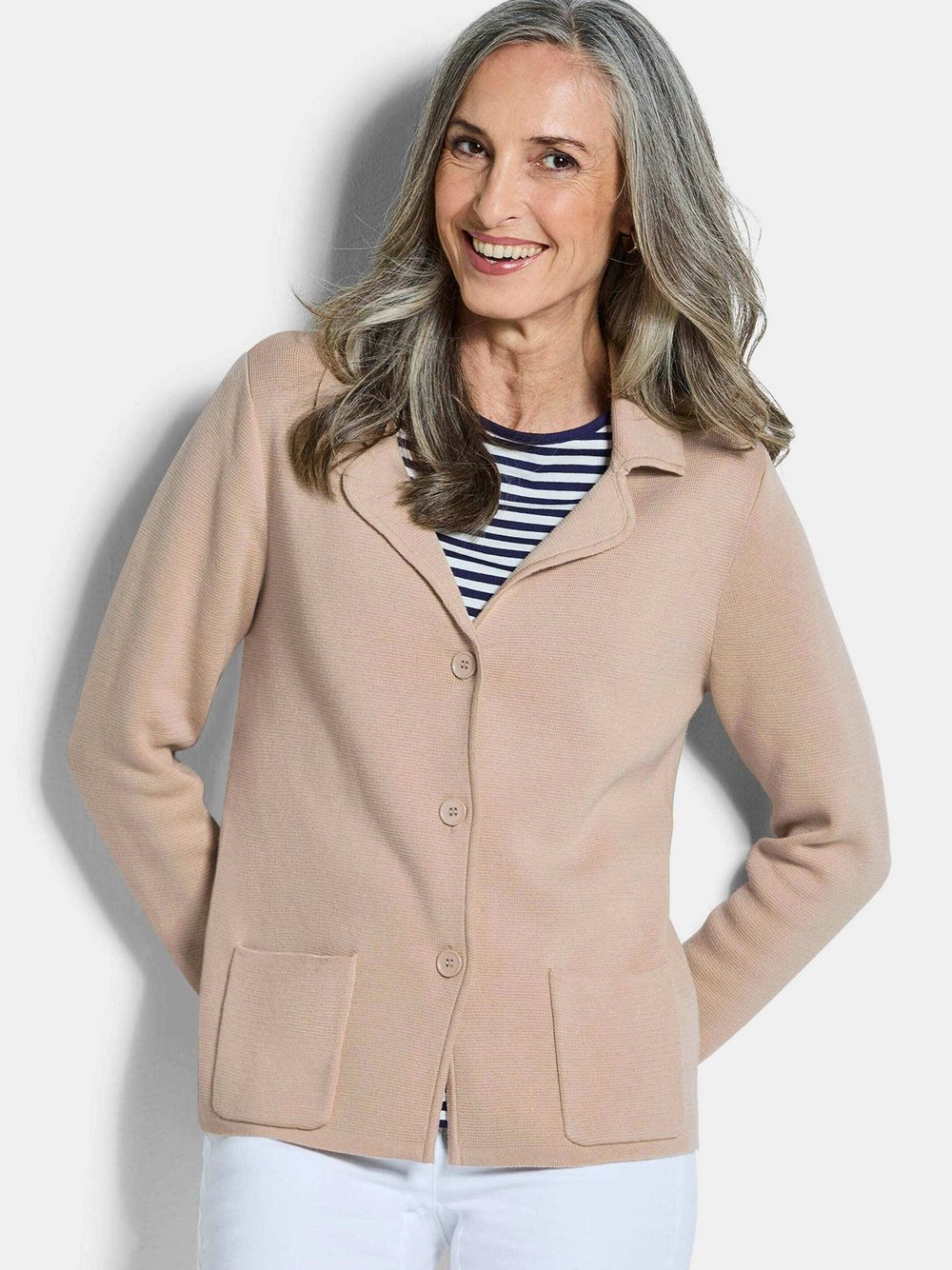 Goldner Blazer Damen beige, 24