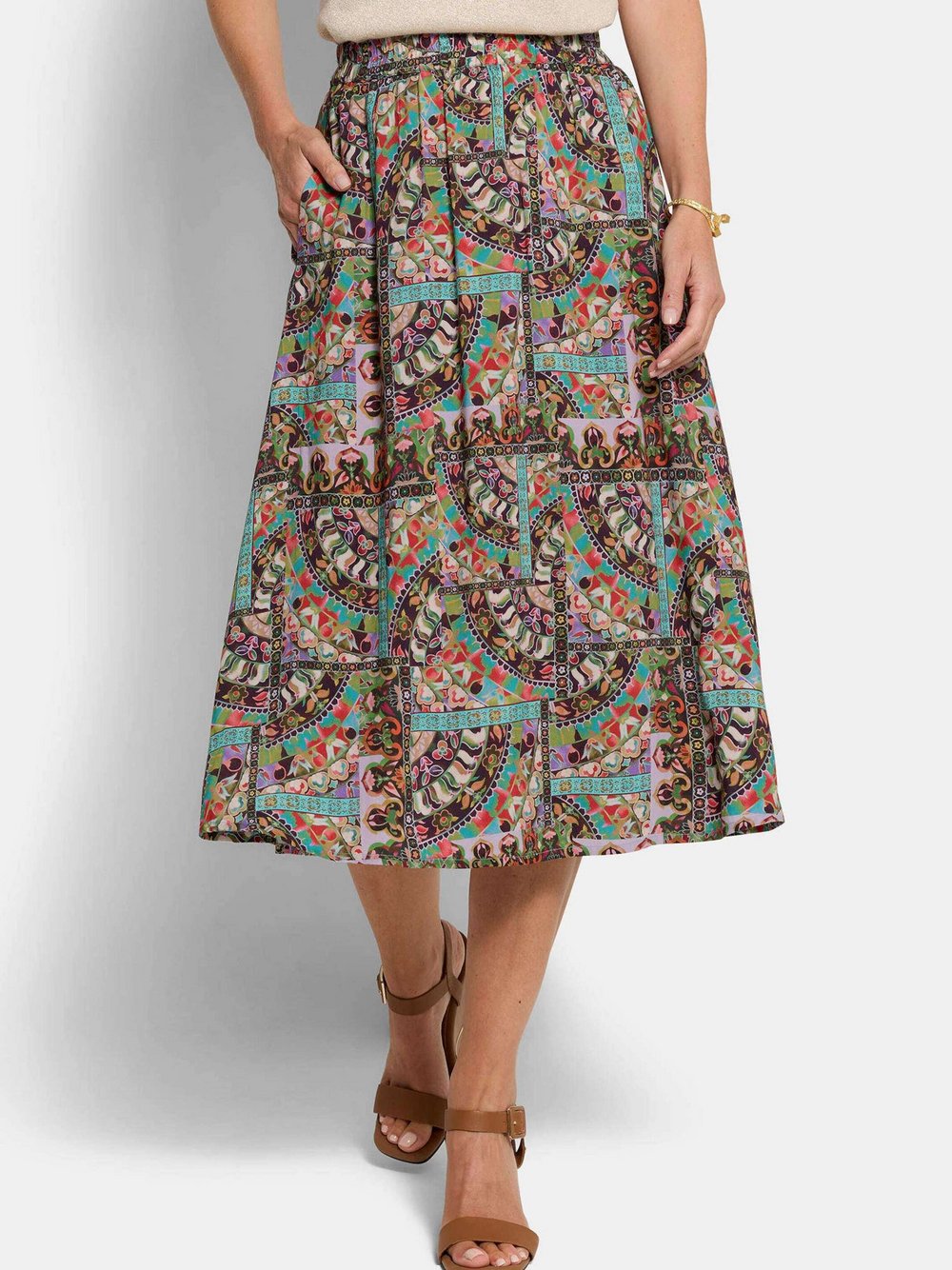 Goldner Röcke Damen Viskose mehrfarbig gemustert, 24