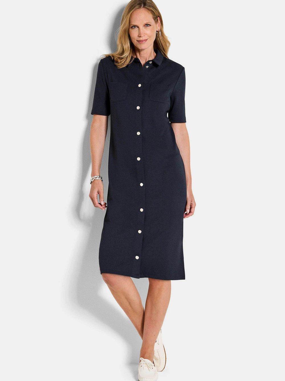 Goldner Jerseykleider Damen blau, 44