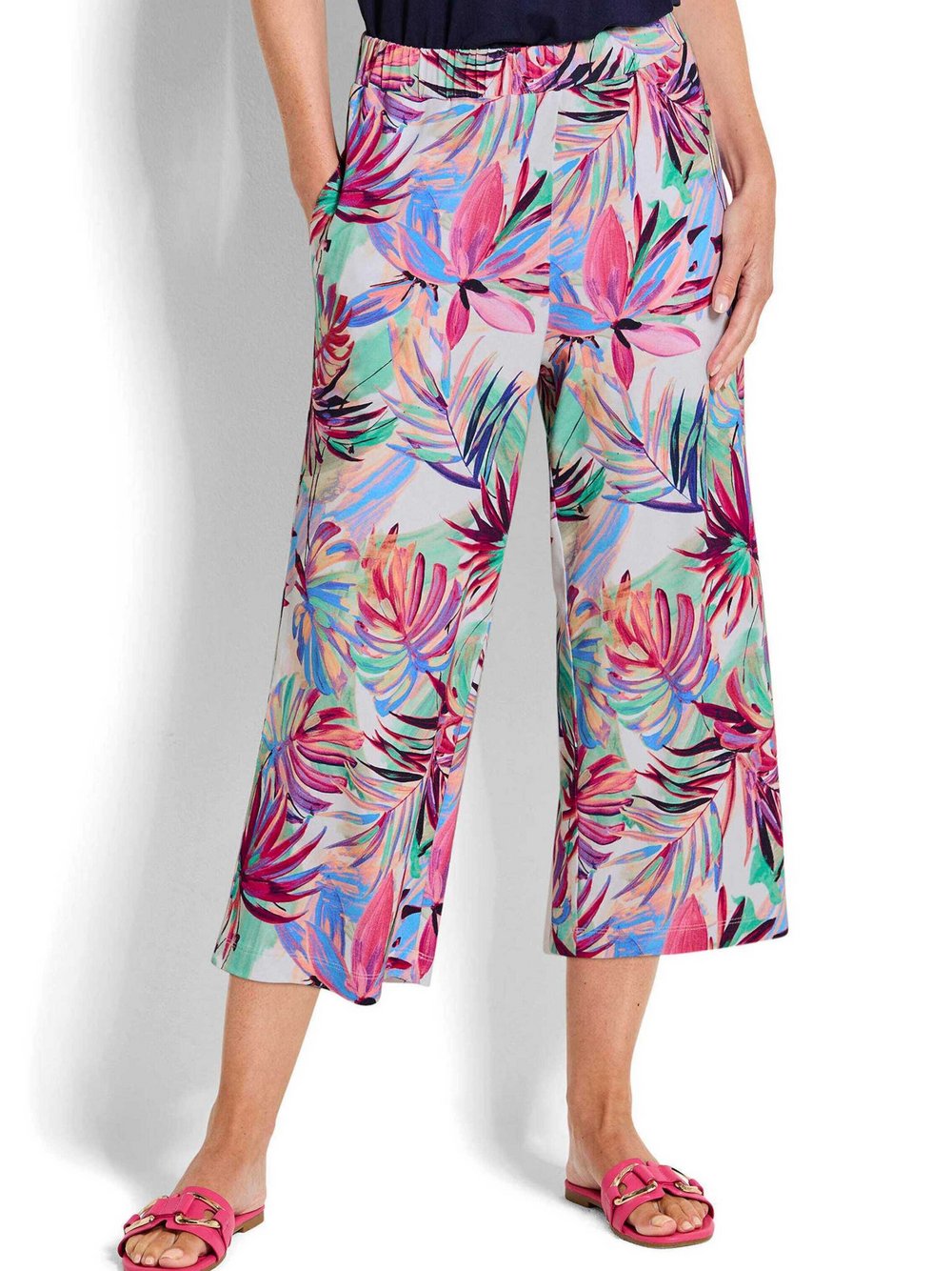 Goldner Schlupfhosen Damen Viskose mehrfarbig gemustert, 22