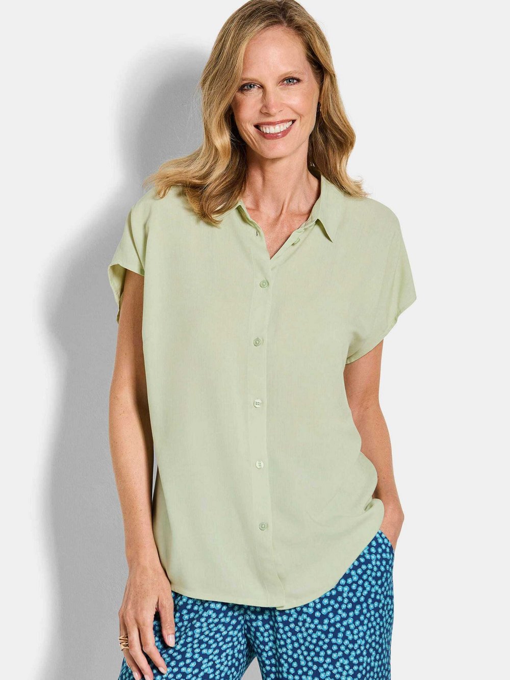 Goldner Sommerblusen Damen Viskose grün, 19
