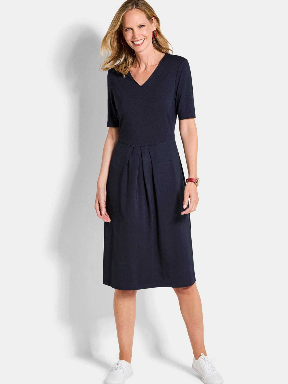 Goldner Jerseykleider Damen Viskose blau, 19