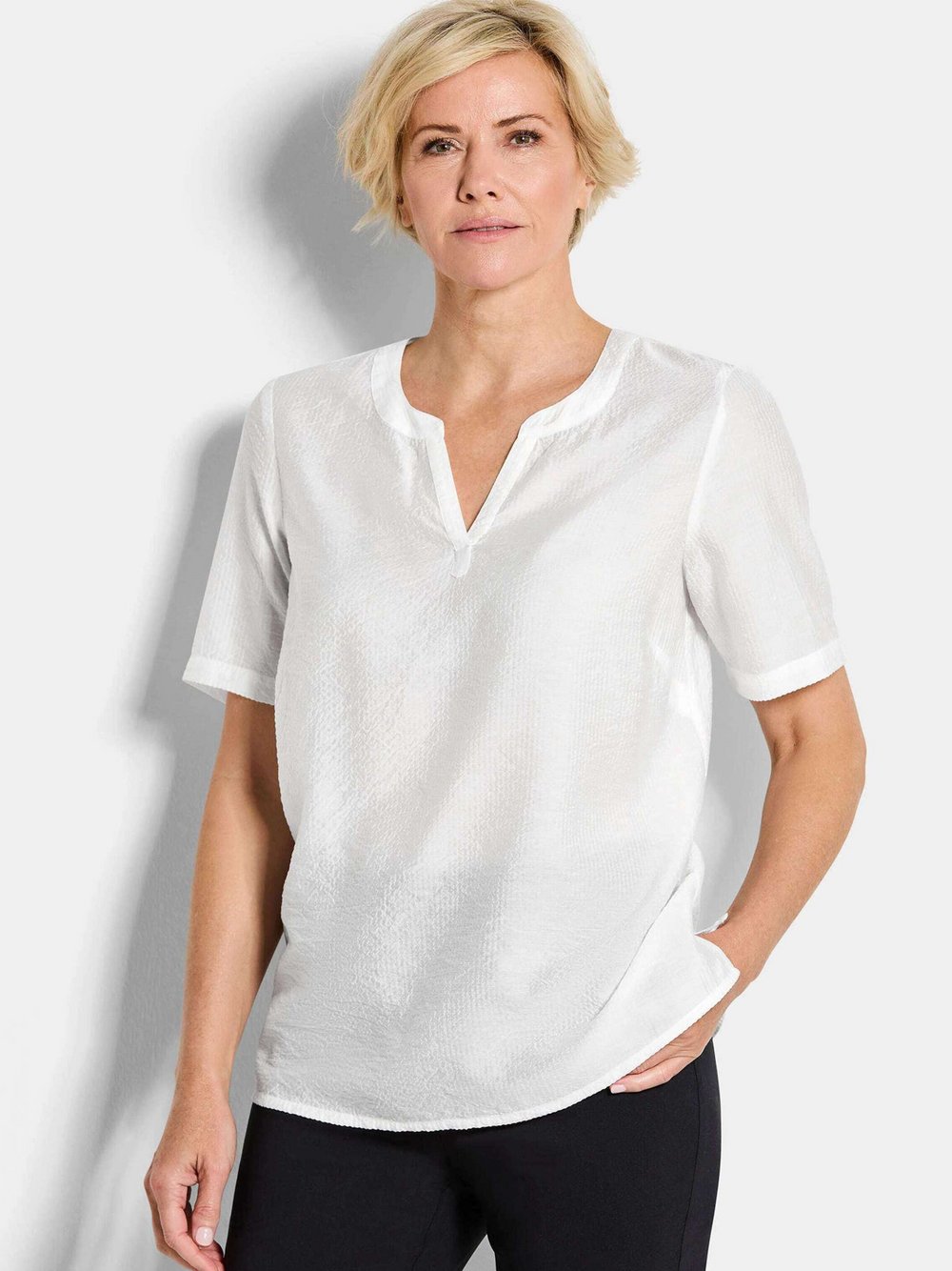 Goldner Schlupfblusen Damen weiß, 38