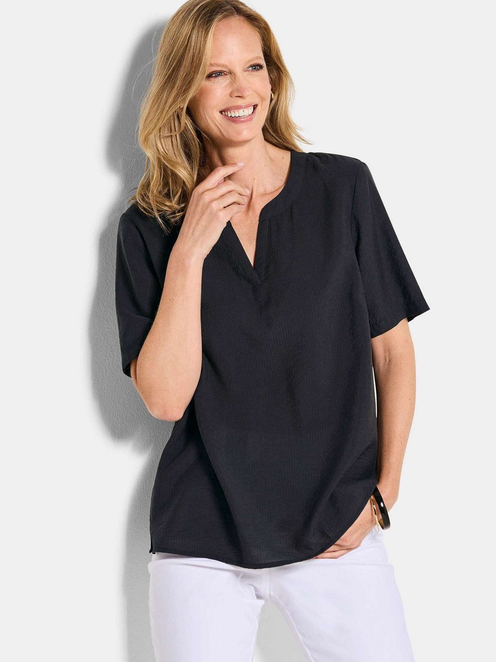 Goldner Schlupfblusen Damen schwarz, 38