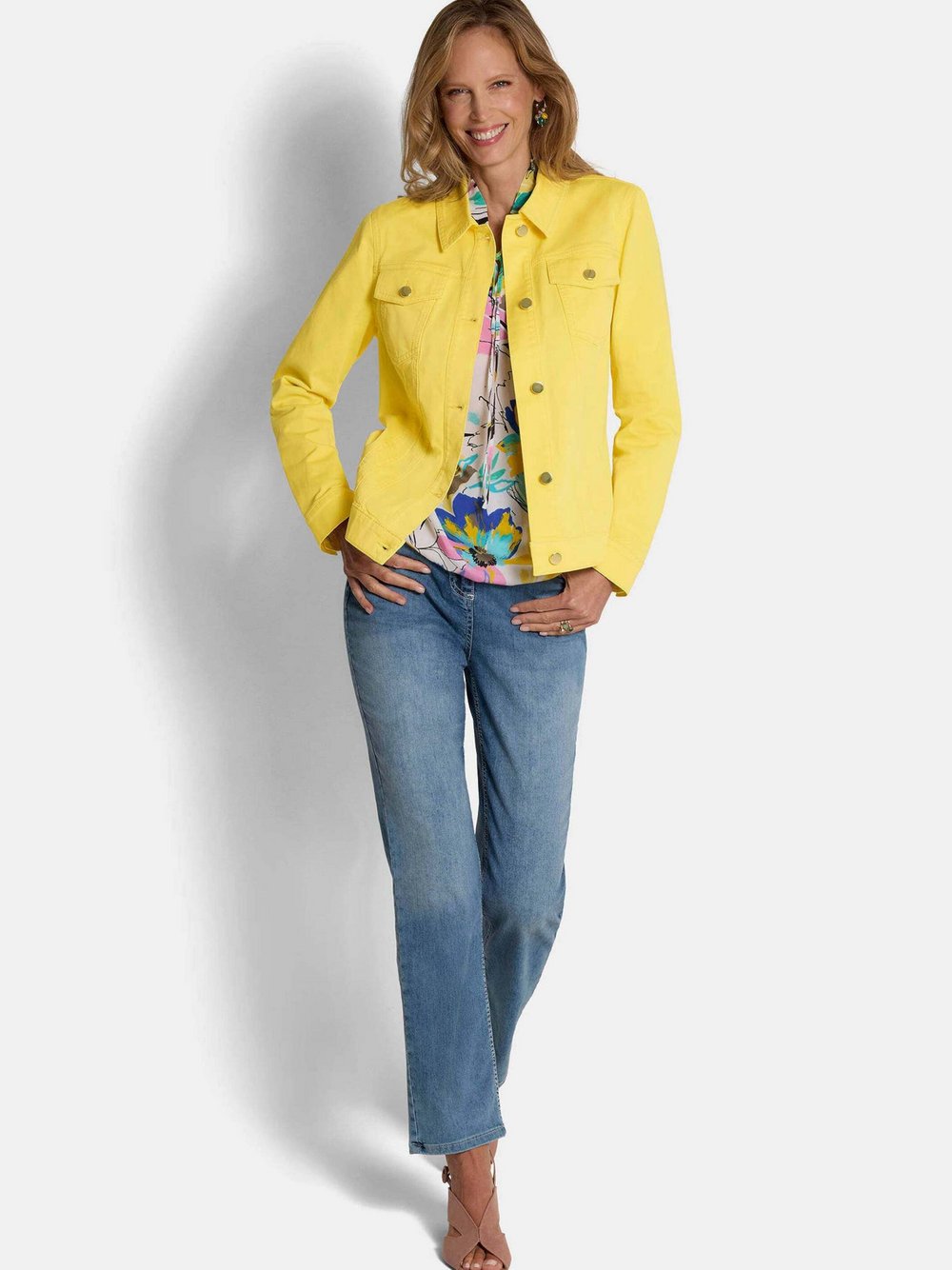 Goldner Jacken Damen Baumwolle gelb, 38