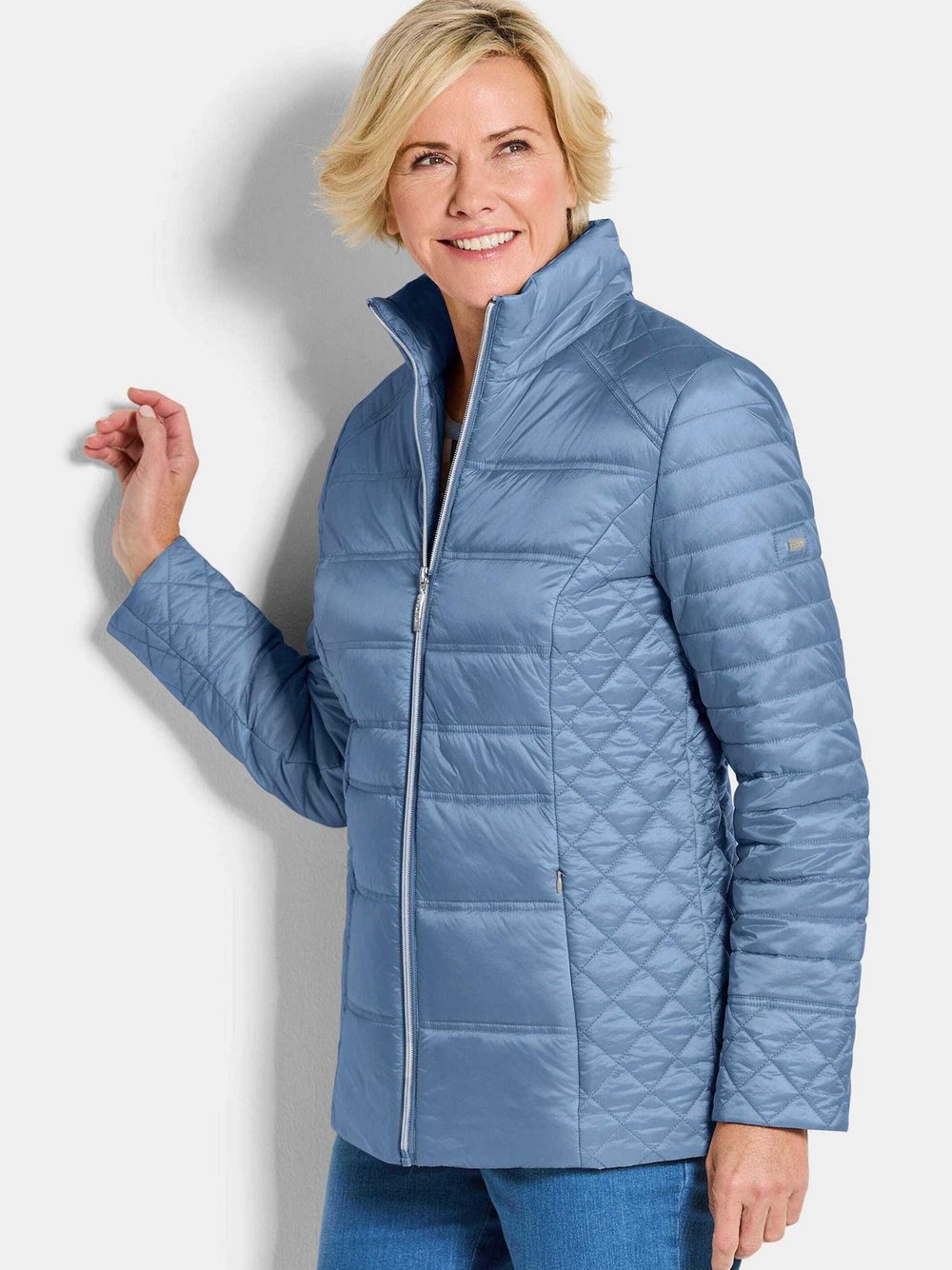 Goldner Steppjacken Damen Polyamid blau, 21