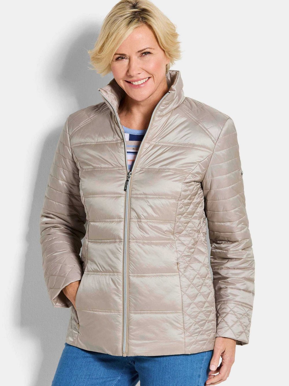 Goldner Steppjacke Damen Polyamid braun, 50
