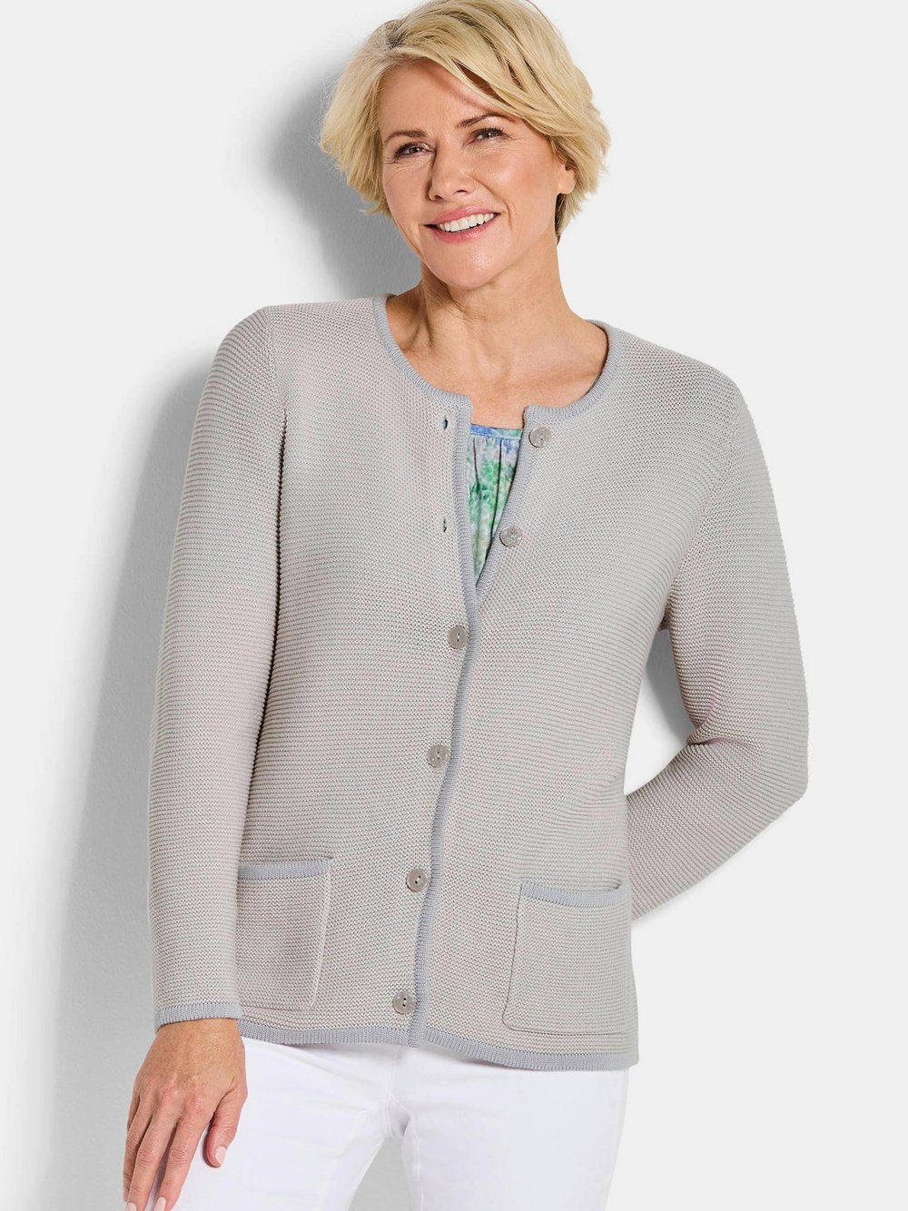 Thumbnail - Goldner Strickjacken Damen Baumwolle braun strukturiert, 22